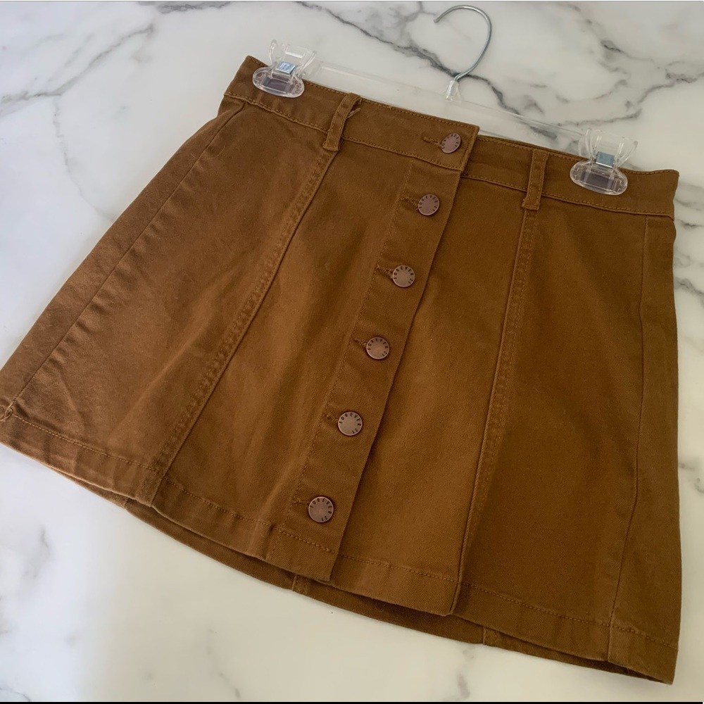 Corduroy Tan Miniskirt